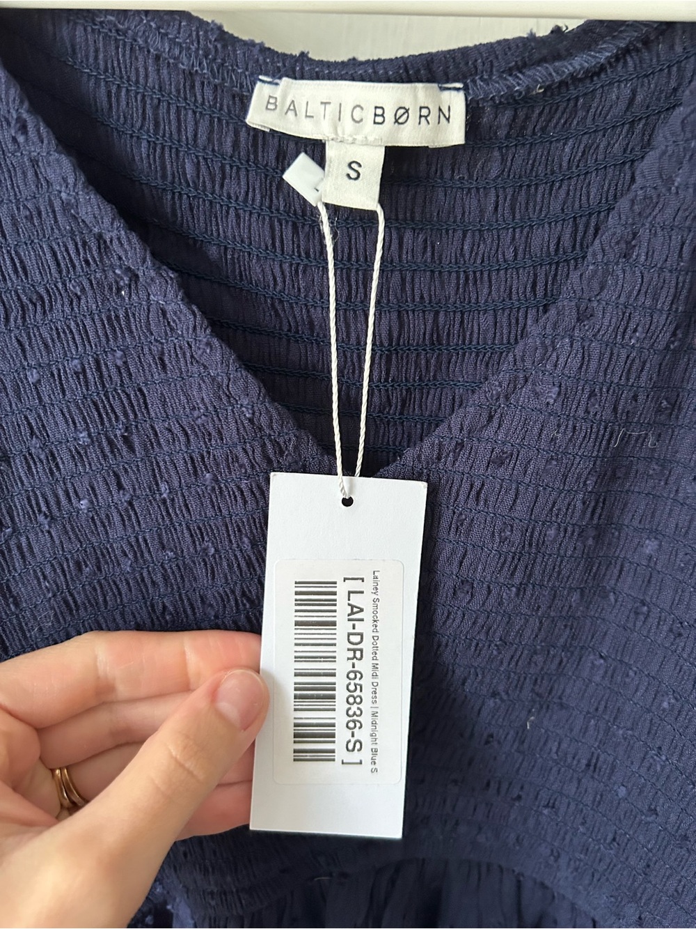 NWT Baltic Born Lainey Smocked Dotted Midi Dress - Picture 3 of 6